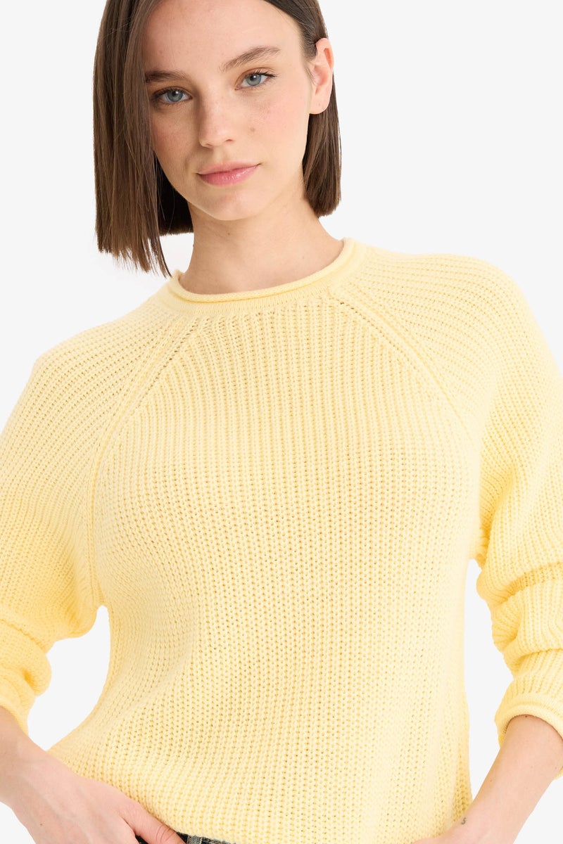 DeFacto Yellow Woman Regular Fit Crew Neck Basic Knit Pullover Casual - Image 4